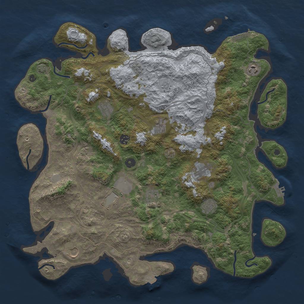 Rust Map: Procedural Map, Size: 4500, Seed: 411322384, 18 Monuments