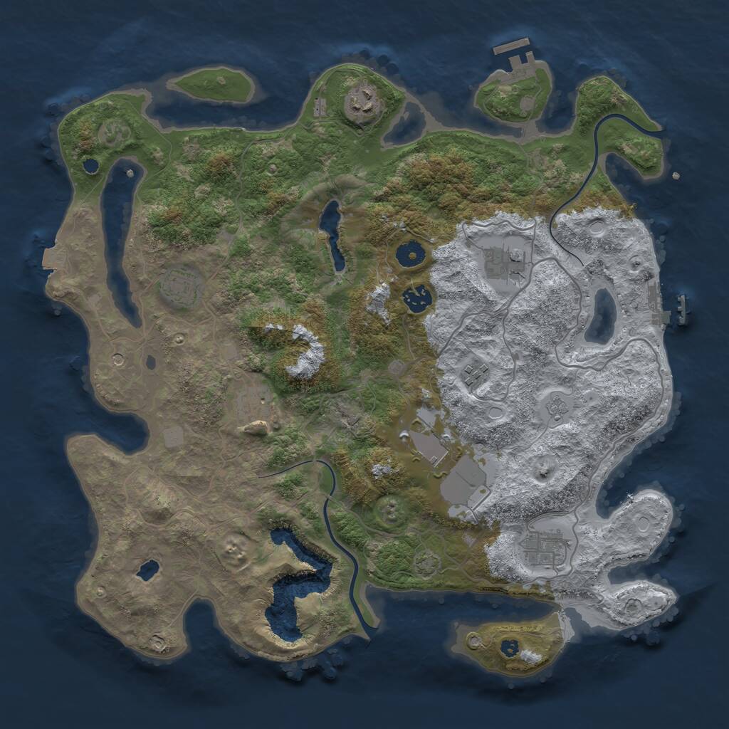 Rust Map: Procedural Map, Size: 4000, Seed: 1888422123, 14 Monuments