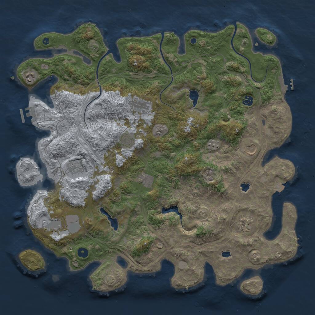 Rust Map: Procedural Map, Size: 4500, Seed: 155, 16 Monuments