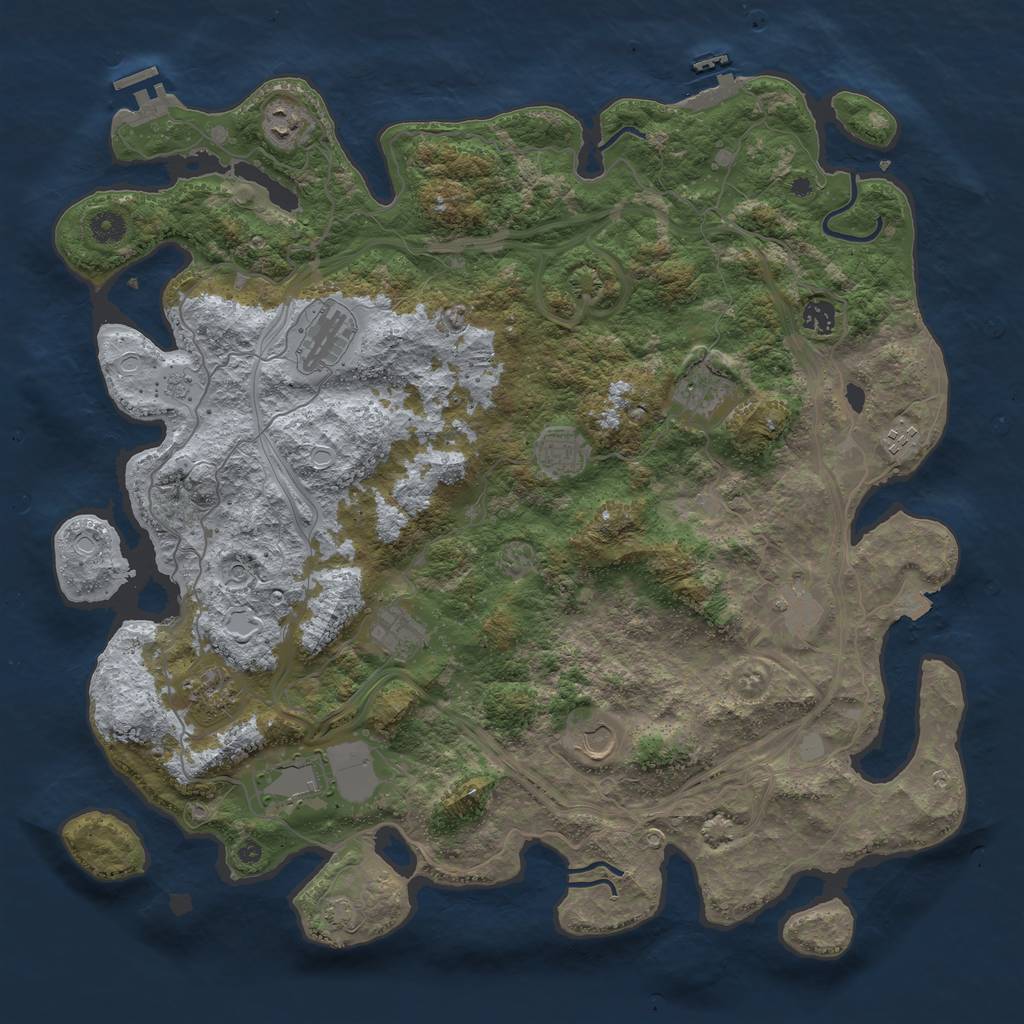 Rust Map: Procedural Map, Size: 4500, Seed: 155, 19 Monuments