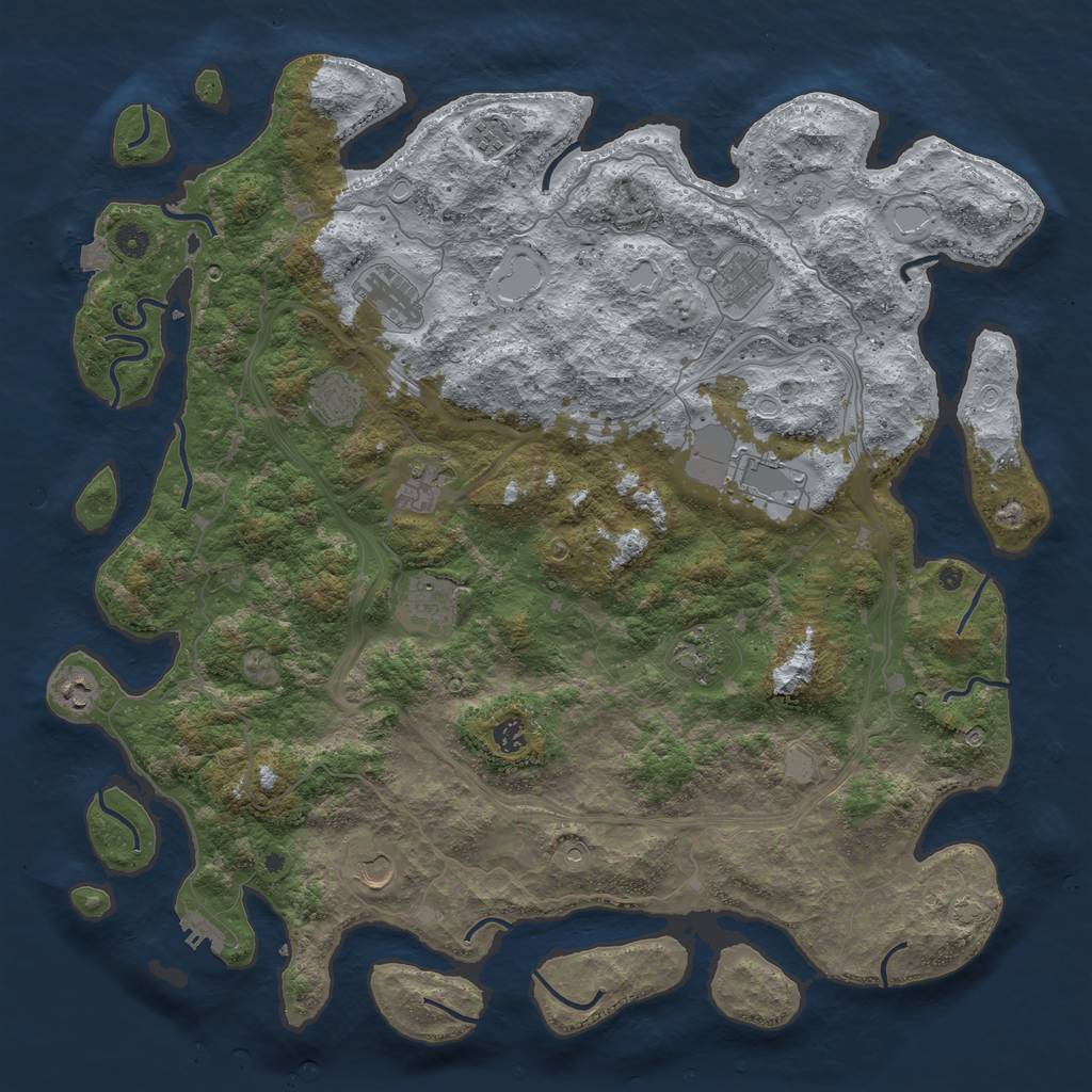 Rust Map: Procedural Map, Size: 4800, Seed: 1613771171, 18 Monuments