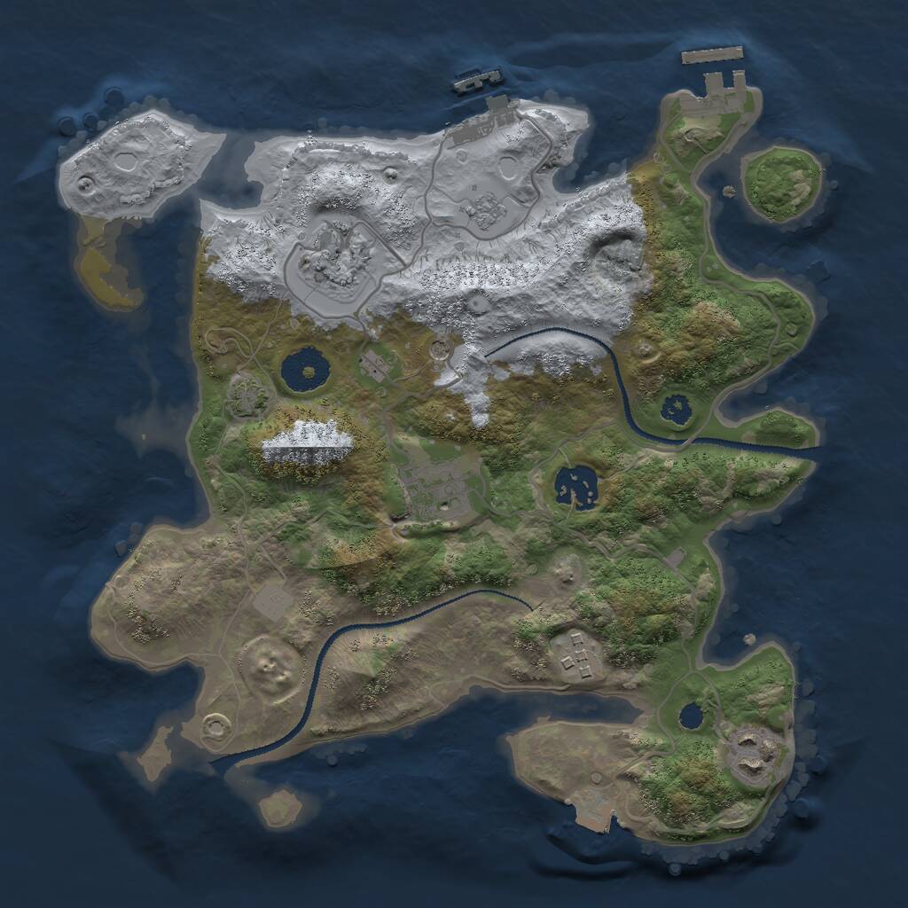 Rust Map: Procedural Map, Size: 3000, Seed: 1538508038, 11 Monuments