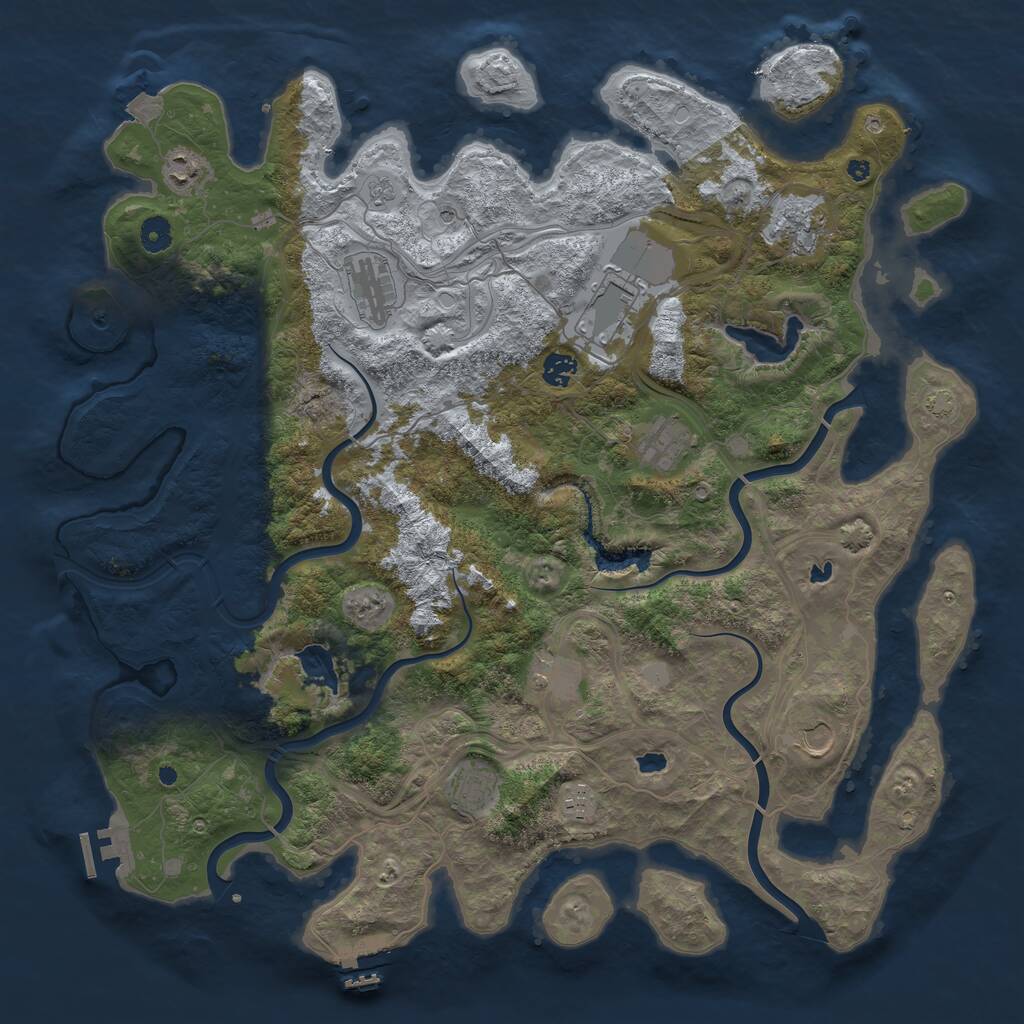 Rust Map: Procedural Map, Size: 4500, Seed: 2023070644, 16 Monuments