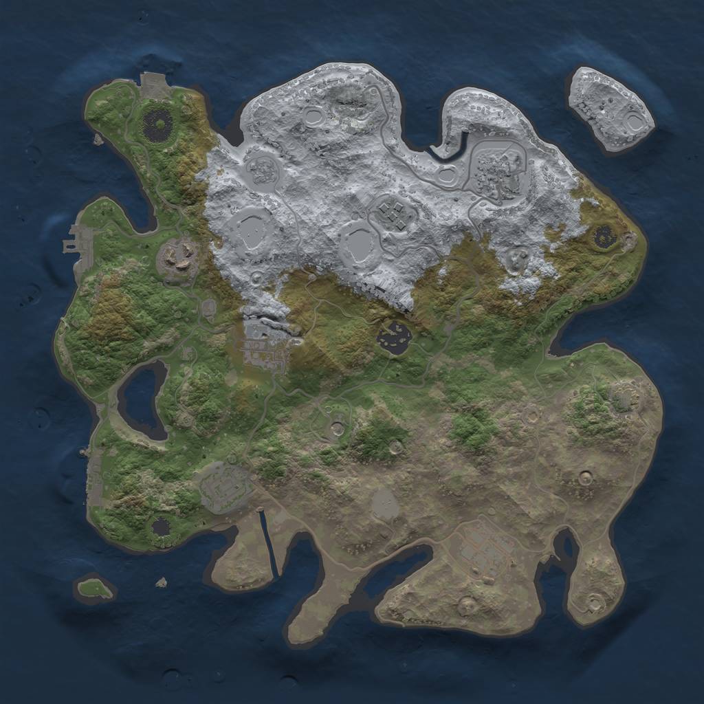 Rust Map: Procedural Map, Size: 3250, Seed: 1318769164, 15 Monuments