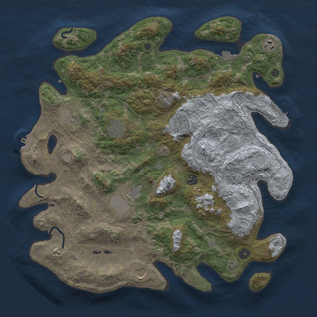 Rust Map: Procedural Map, Size: 4250, Seed: 654984982, 16 Monuments