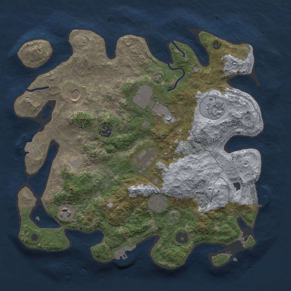 Rust Map: Procedural Map, Size: 3500, Seed: 132217621, 16 Monuments