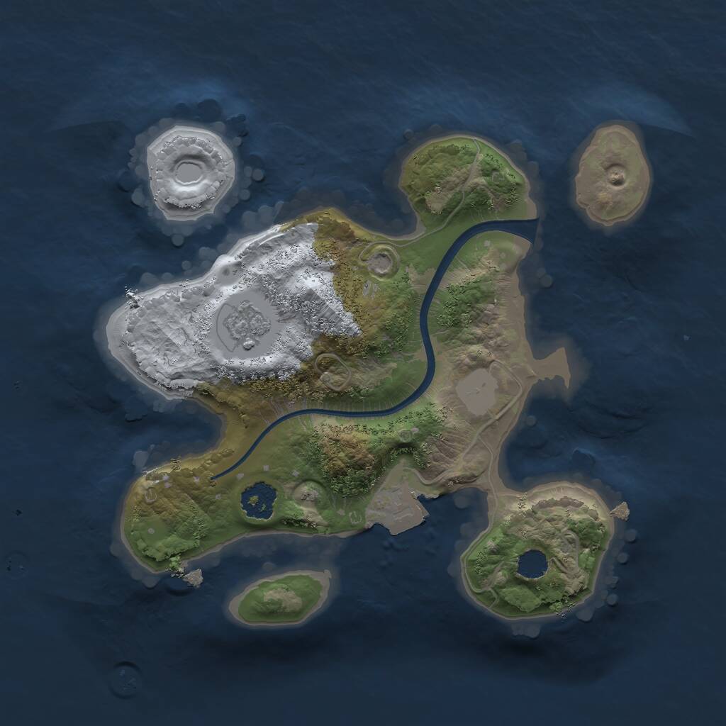 Rust Map: Procedural Map, Size: 2000, Seed: 6515465, 2 Monuments