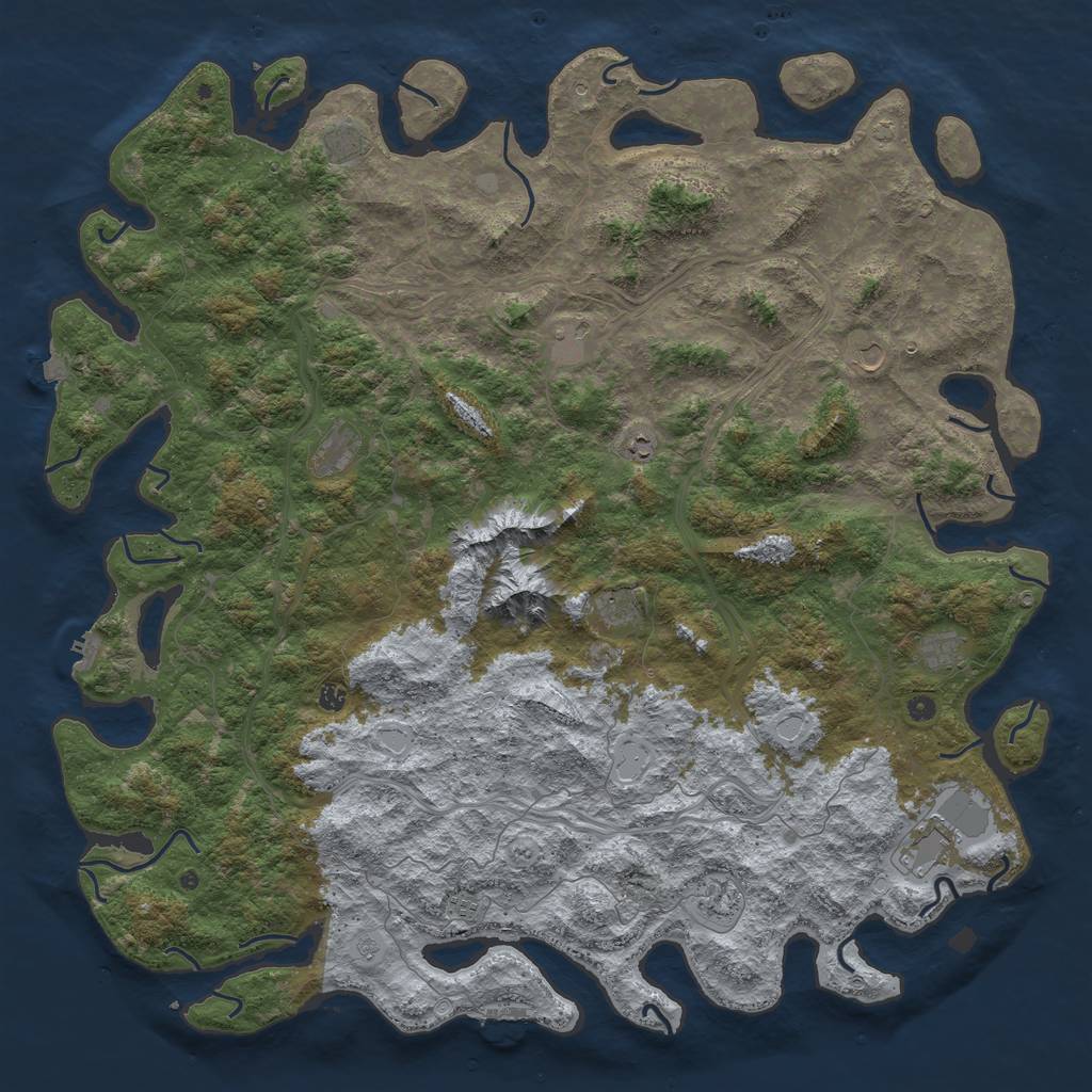 Rust Map: Procedural Map, Size: 6000, Seed: 5847053, 19 Monuments