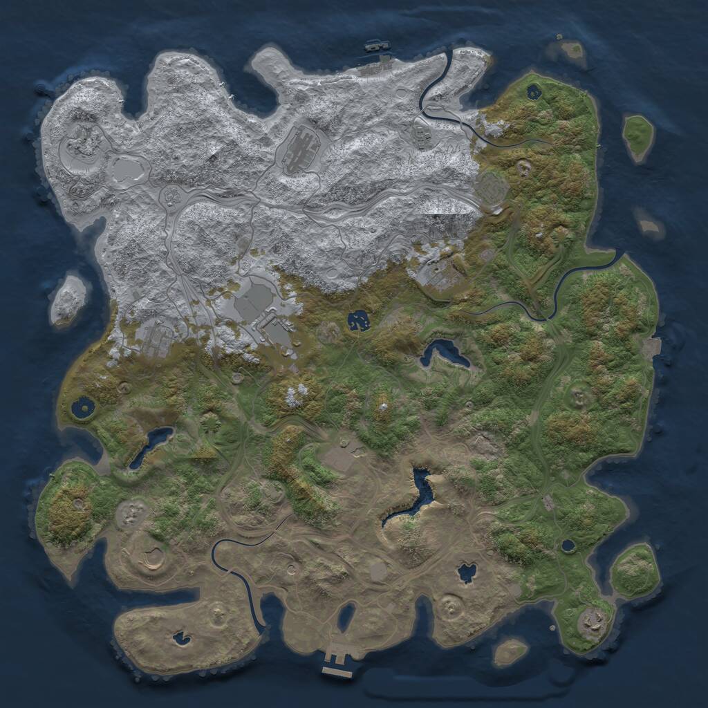 Rust Map: Procedural Map, Size: 4800, Seed: 815988870, 17 Monuments
