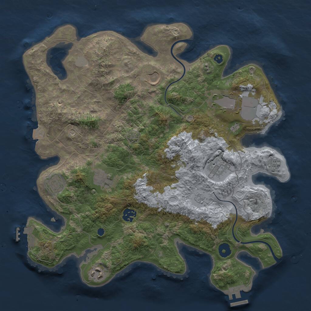 Rust Map: Procedural Map, Size: 3500, Seed: 1522083682, 14 Monuments