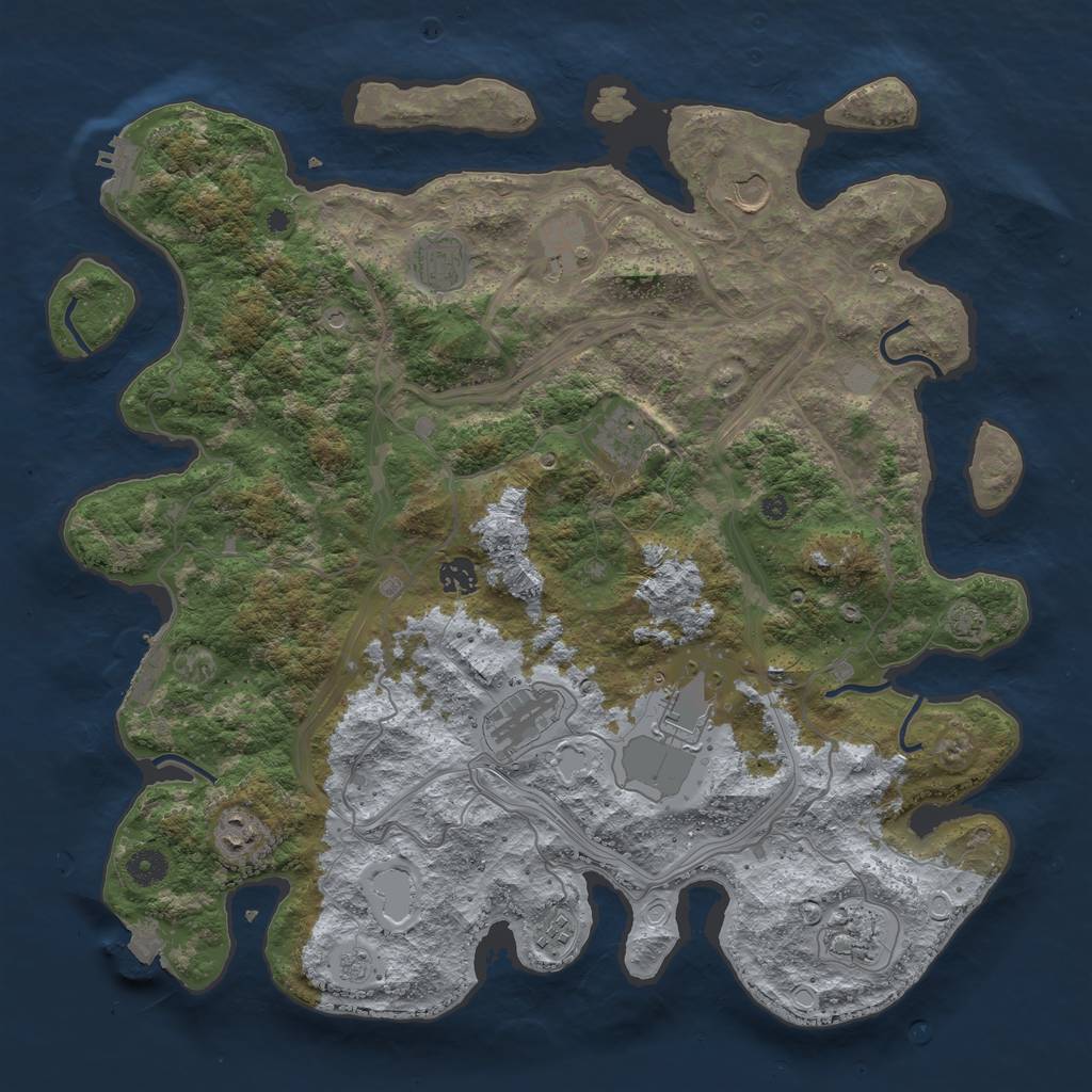 Rust Map: Procedural Map, Size: 4250, Seed: 12583, 18 Monuments
