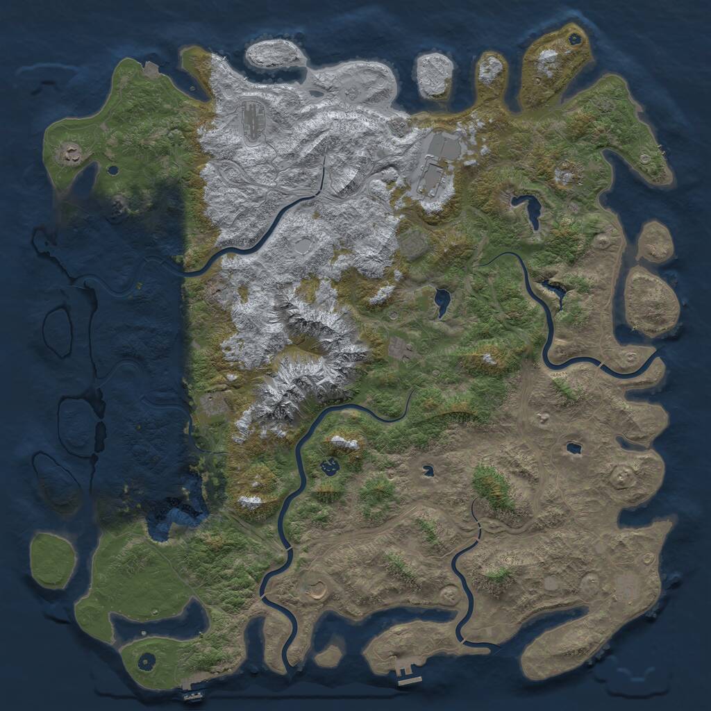 Rust Map: Procedural Map, Size: 6000, Seed: 5276, 17 Monuments