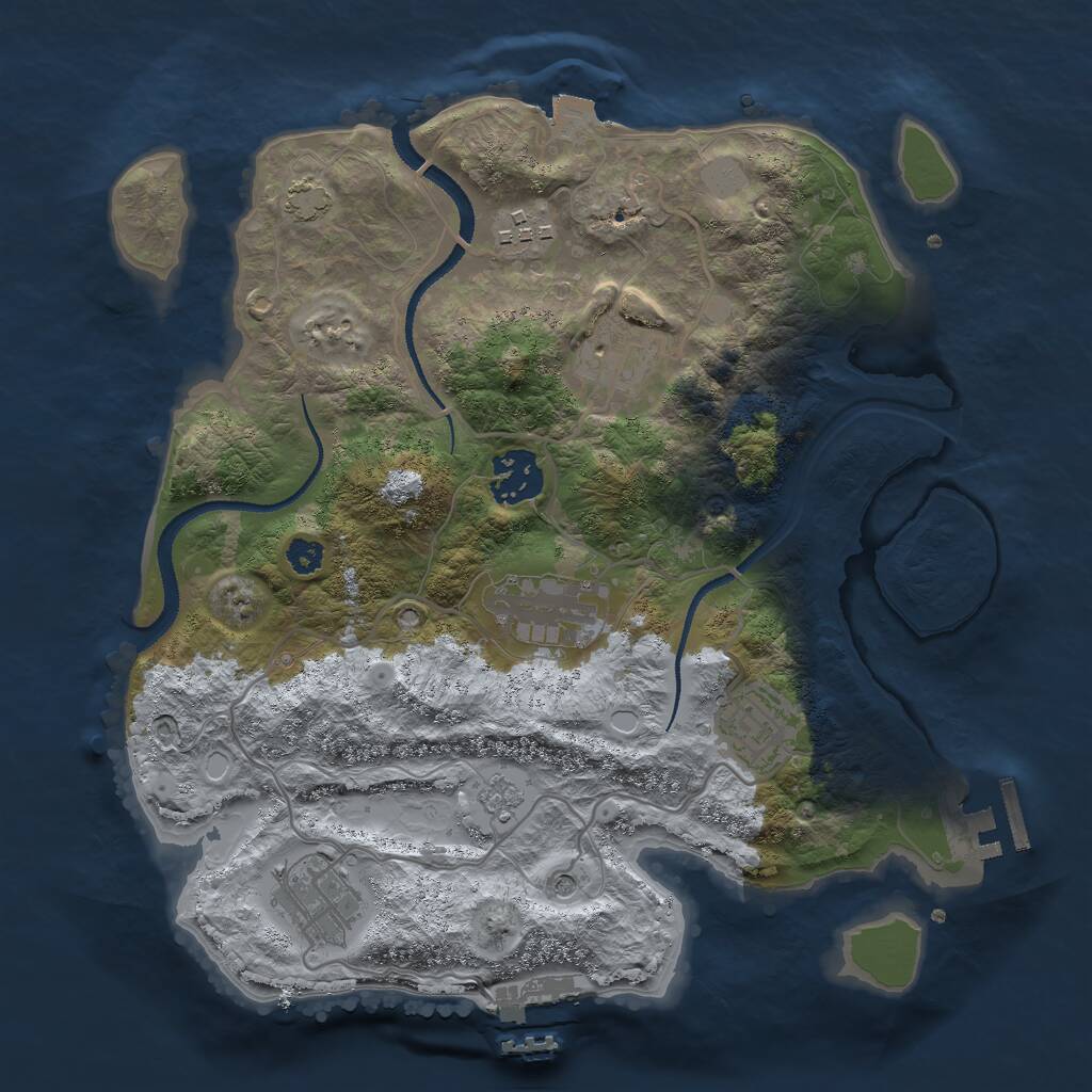 Rust Map: Procedural Map, Size: 3000, Seed: 1564521121, 12 Monuments