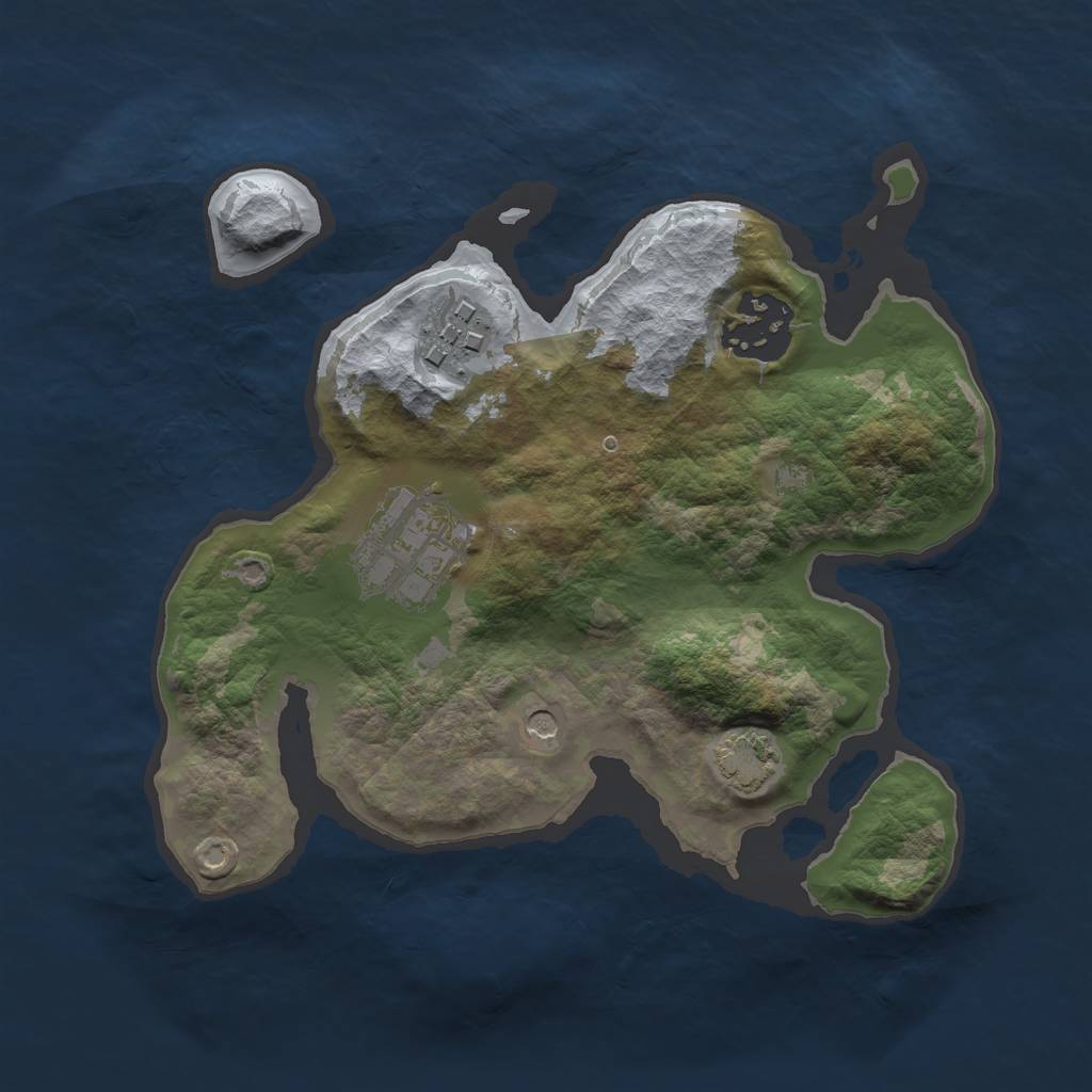 Rust Map: Barren, Size: 2300, Seed: 1405008686, 7 Monuments