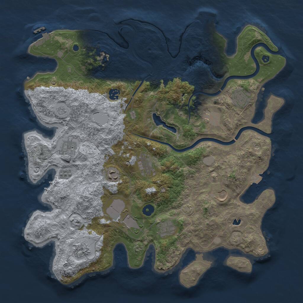 Rust Map: Procedural Map, Size: 4000, Seed: 1918839700, 17 Monuments