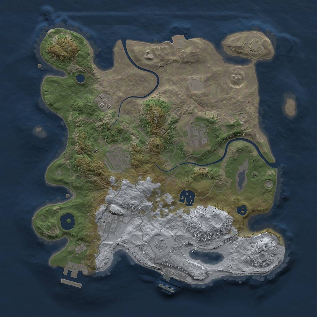Rust Map: Procedural Map, Size: 3000, Seed: 112943052, 10 Monuments