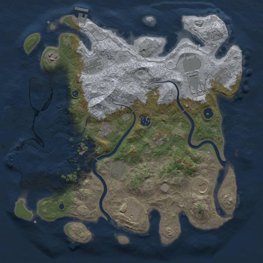 Rust Map: Procedural Map, Size: 3900, Seed: 781308165, 17 Monuments