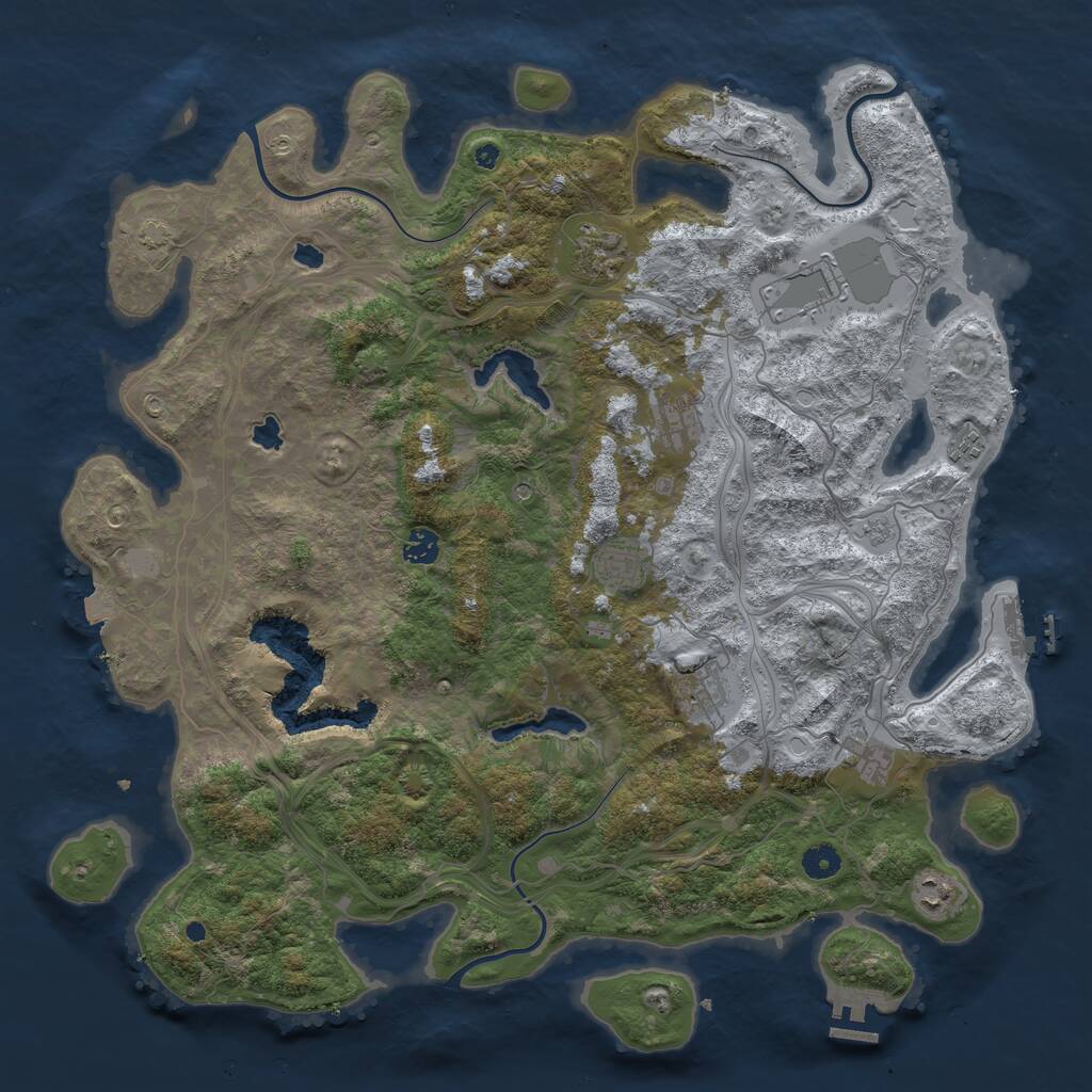 Rust Map: Procedural Map, Size: 4500, Seed: 52693, 15 Monuments