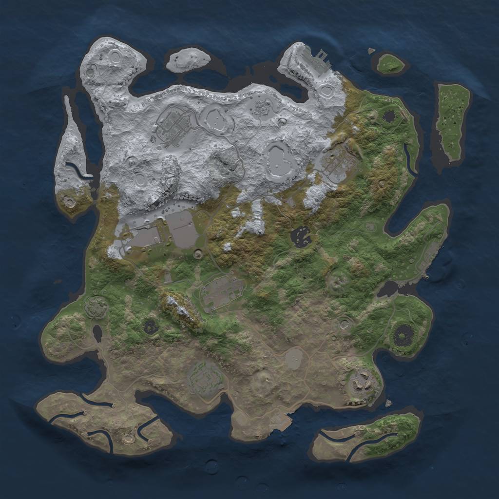 Rust Map: Procedural Map, Size: 3500, Seed: 20232024, 15 Monuments