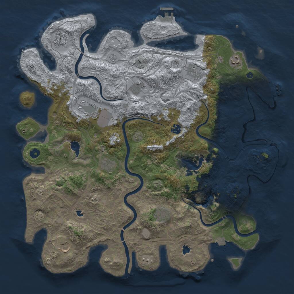 Rust Map: Procedural Map, Size: 4500, Seed: 5333665, 16 Monuments