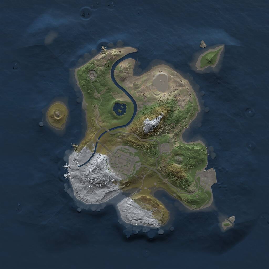 Rust Map: Procedural Map, Size: 2000, Seed: 1209992153, 2 Monuments