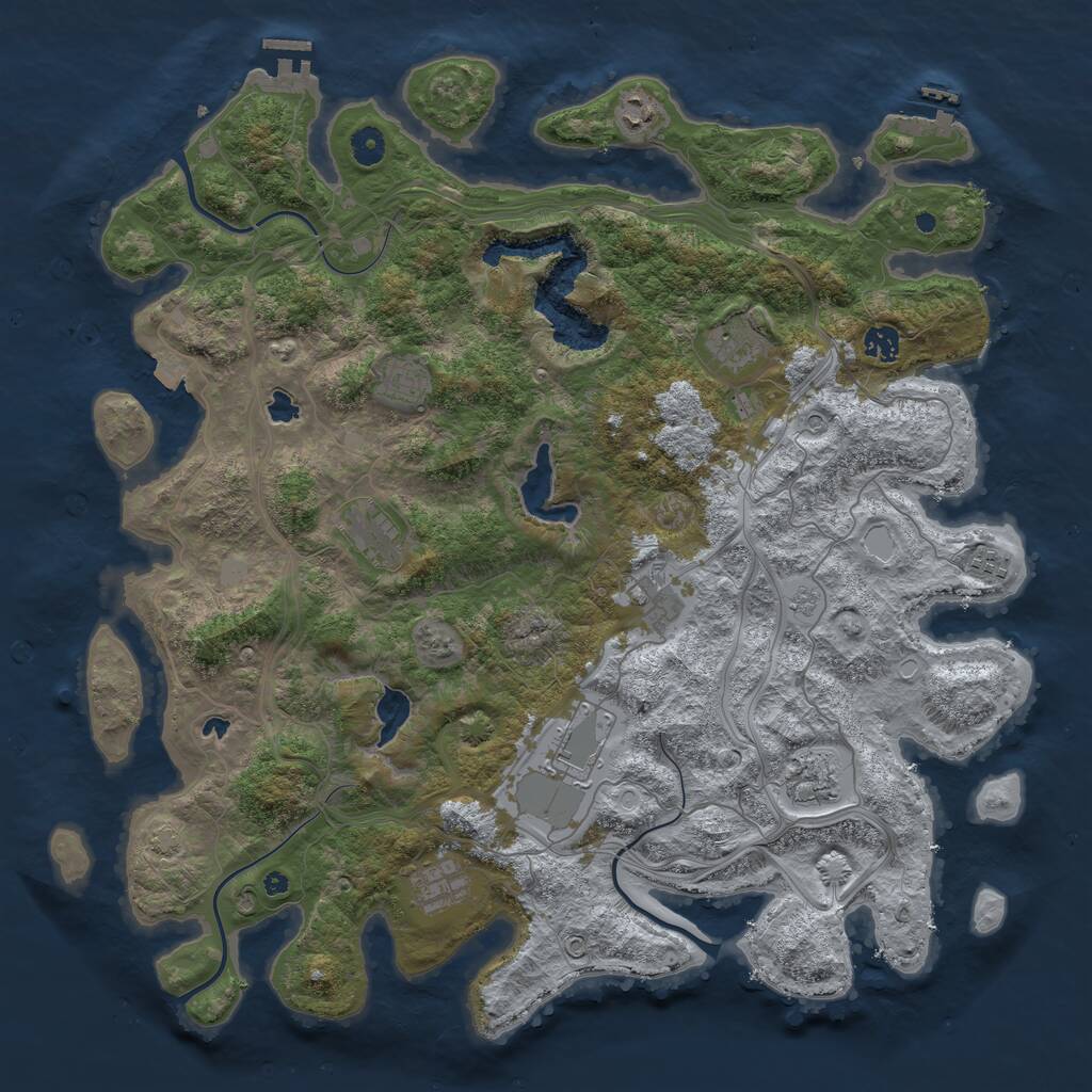 Rust Map: Procedural Map, Size: 4500, Seed: 5151824, 16 Monuments