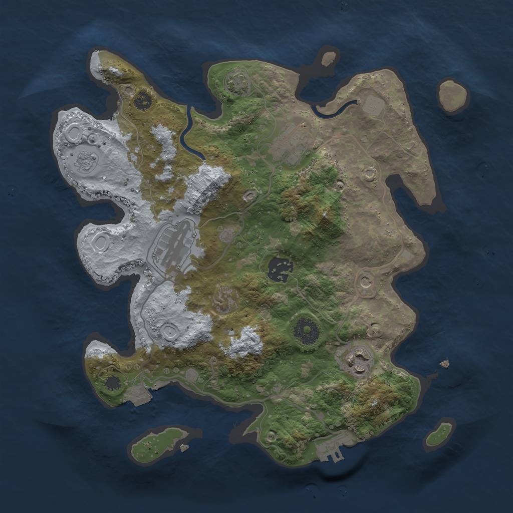Rust Map: Procedural Map, Size: 3000, Seed: 11084, 11 Monuments