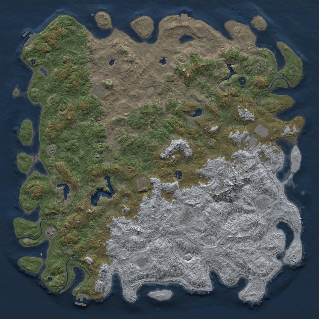 Rust Map: Procedural Map, Size: 6000, Seed: 1247834953, 17 Monuments