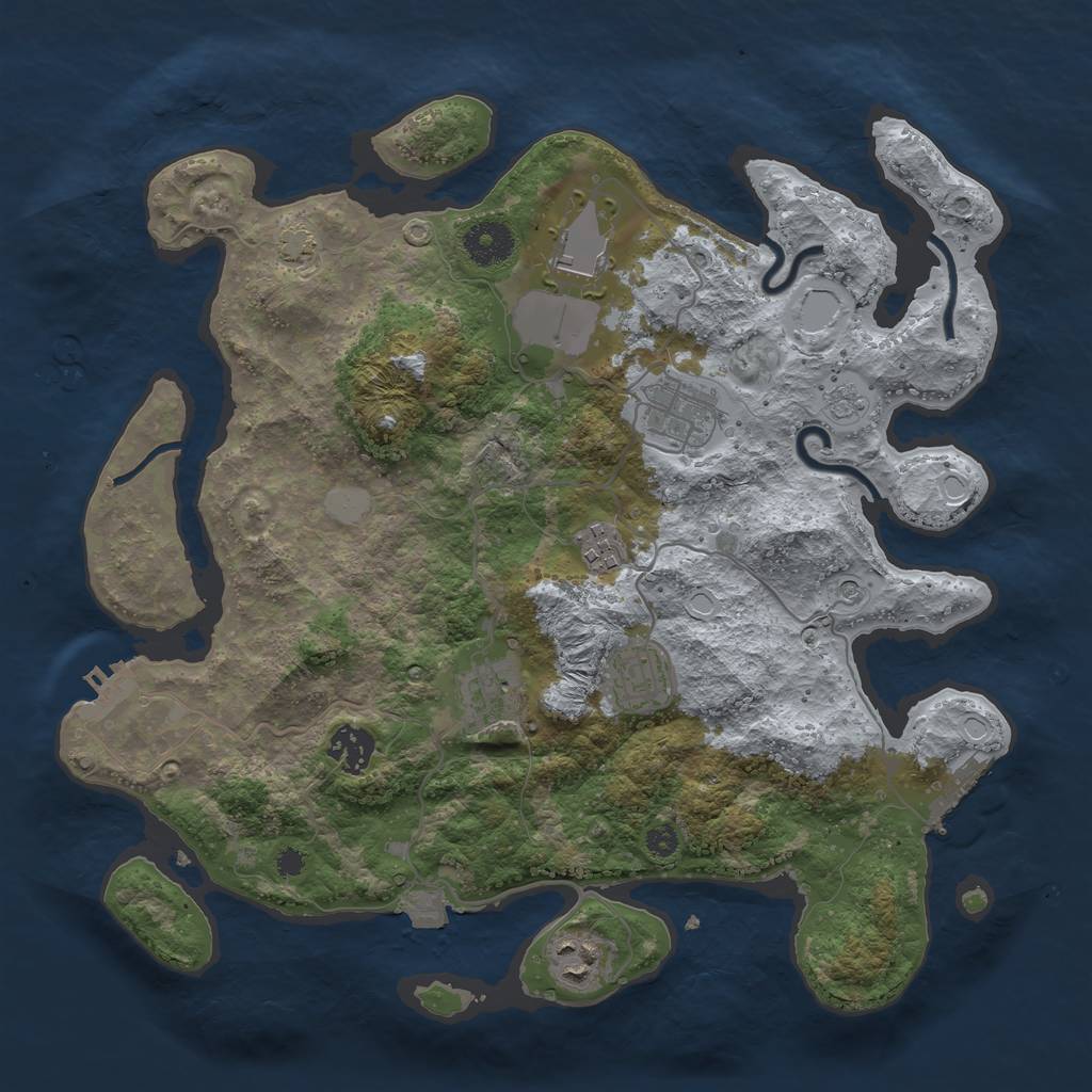 Rust Map: Procedural Map, Size: 3500, Seed: 19851964, 15 Monuments