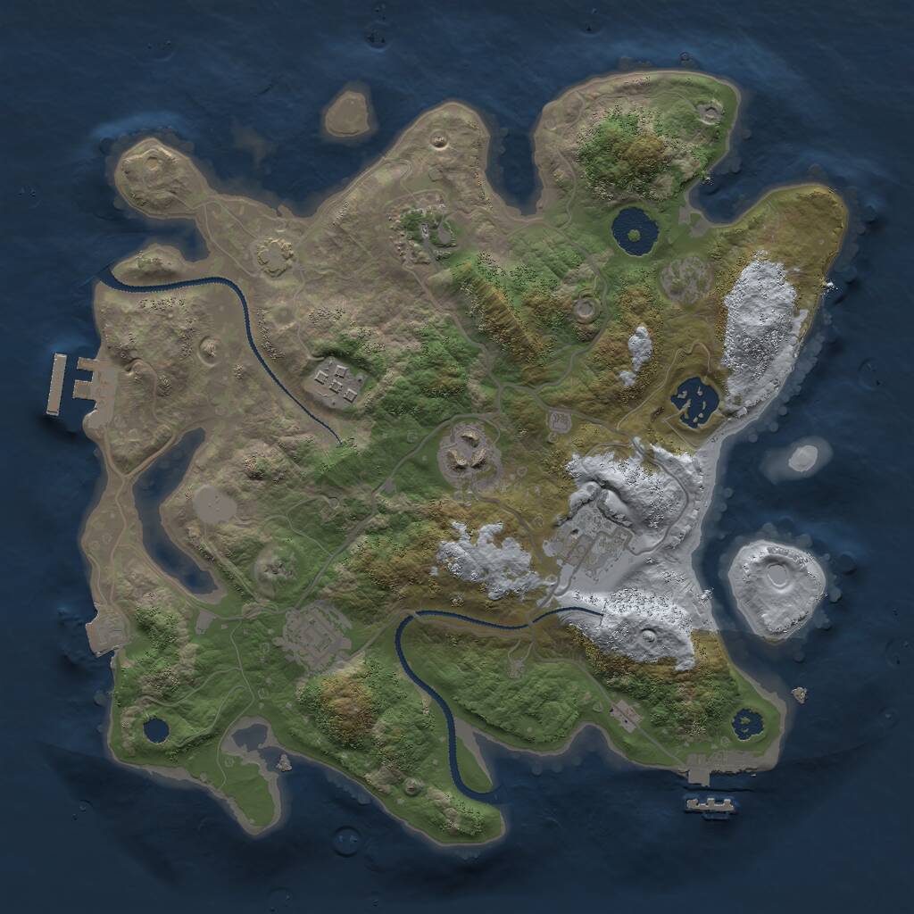 Rust Map: Procedural Map, Size: 3000, Seed: 1325330883, 10 Monuments