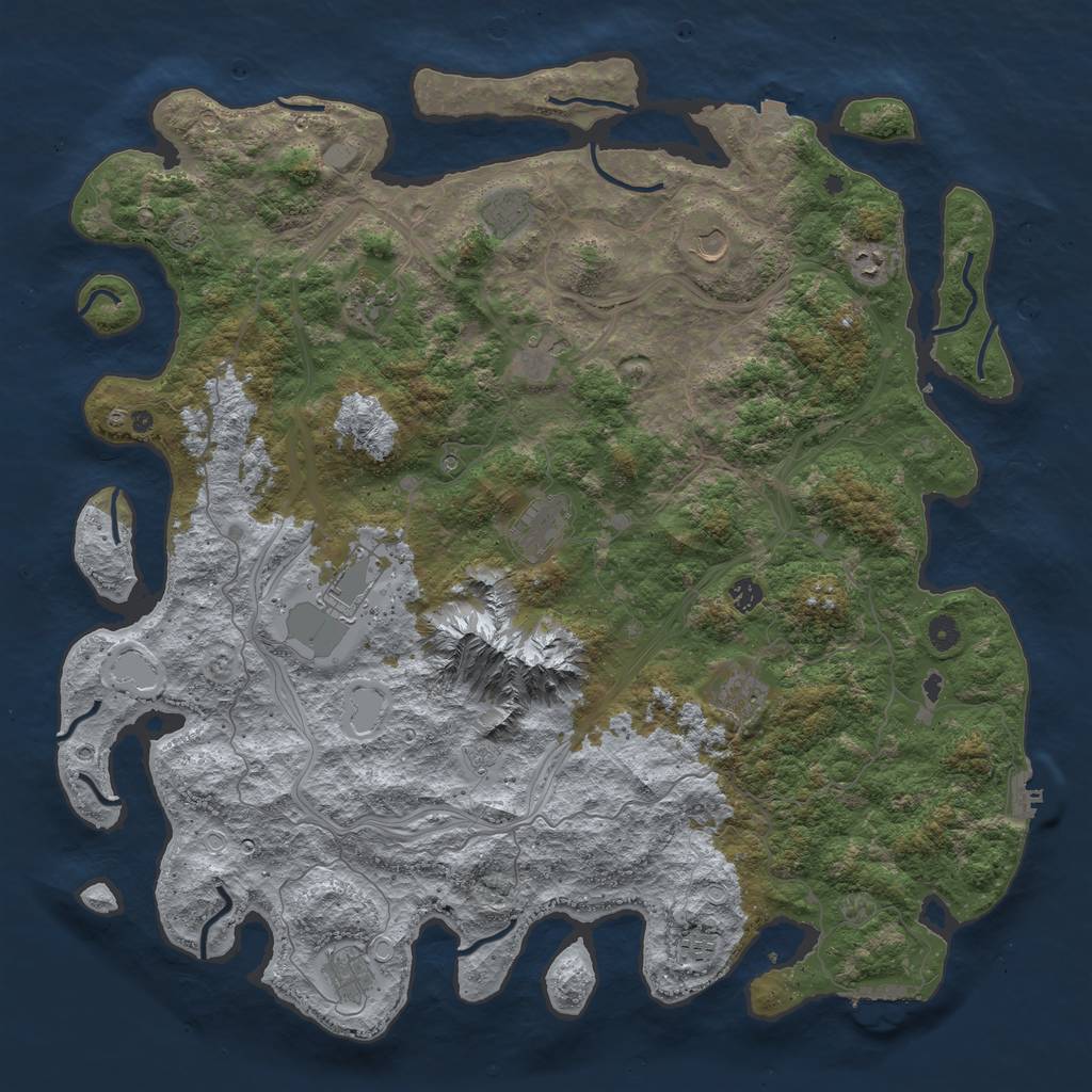 Rust Map: Procedural Map, Size: 5000, Seed: 48463, 19 Monuments
