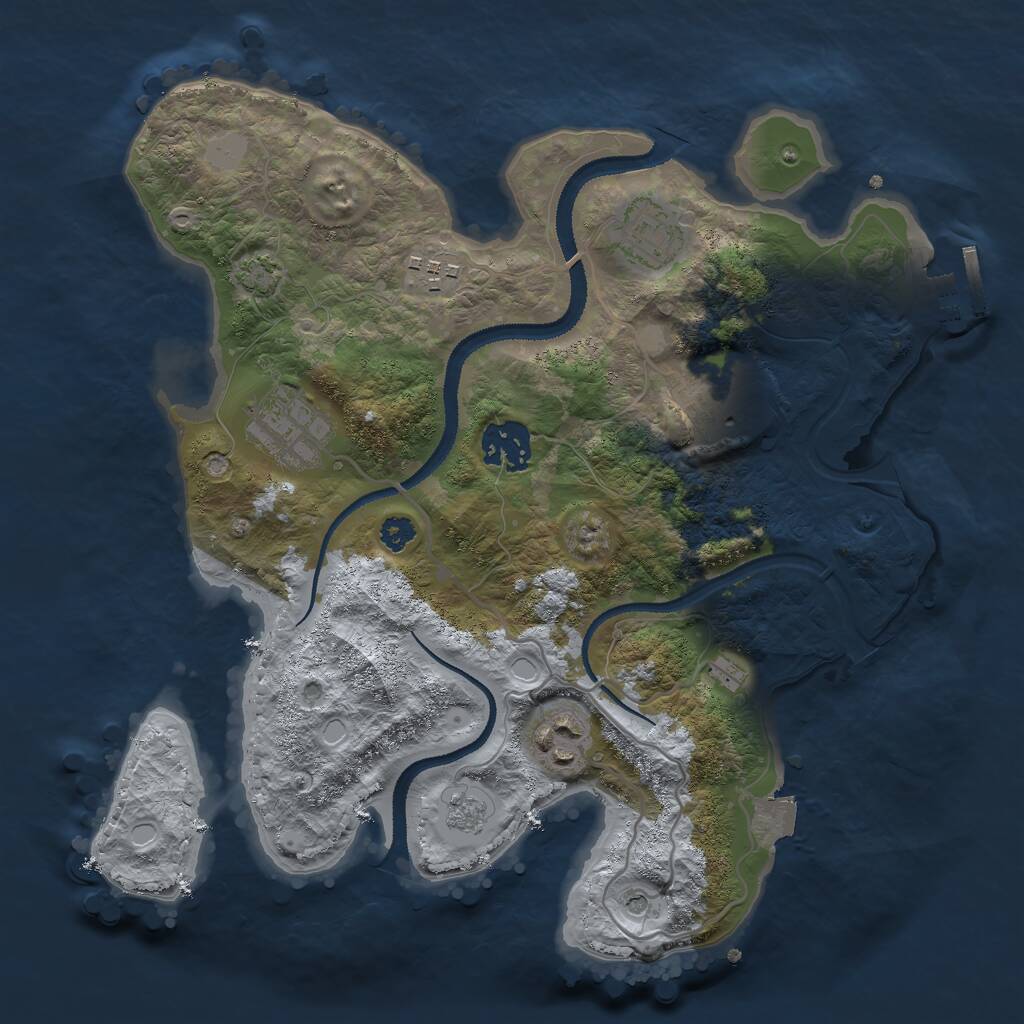 Rust Map: Procedural Map, Size: 3000, Seed: 32741, 11 Monuments