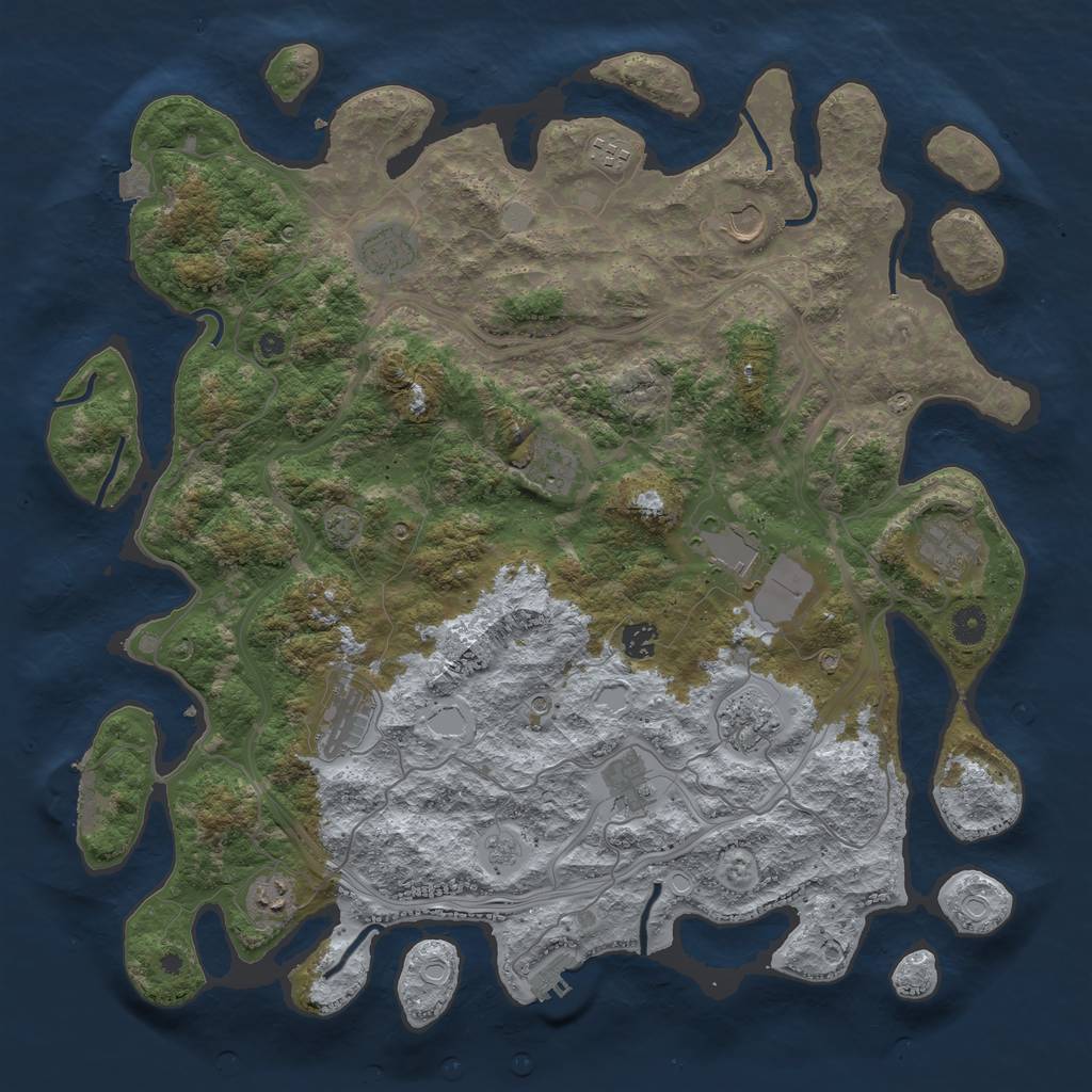 Rust Map: Procedural Map, Size: 4400, Seed: 165295705, 19 Monuments