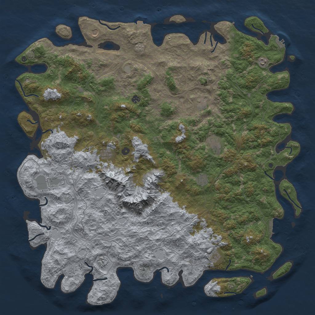 Rust Map: Procedural Map, Size: 6000, Seed: 32741, 19 Monuments