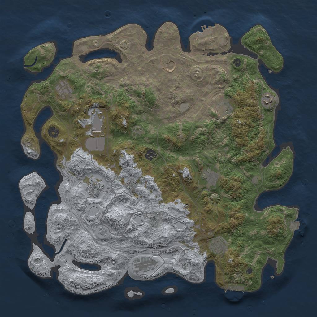 Rust Map: Procedural Map, Size: 4250, Seed: 412084019, 19 Monuments