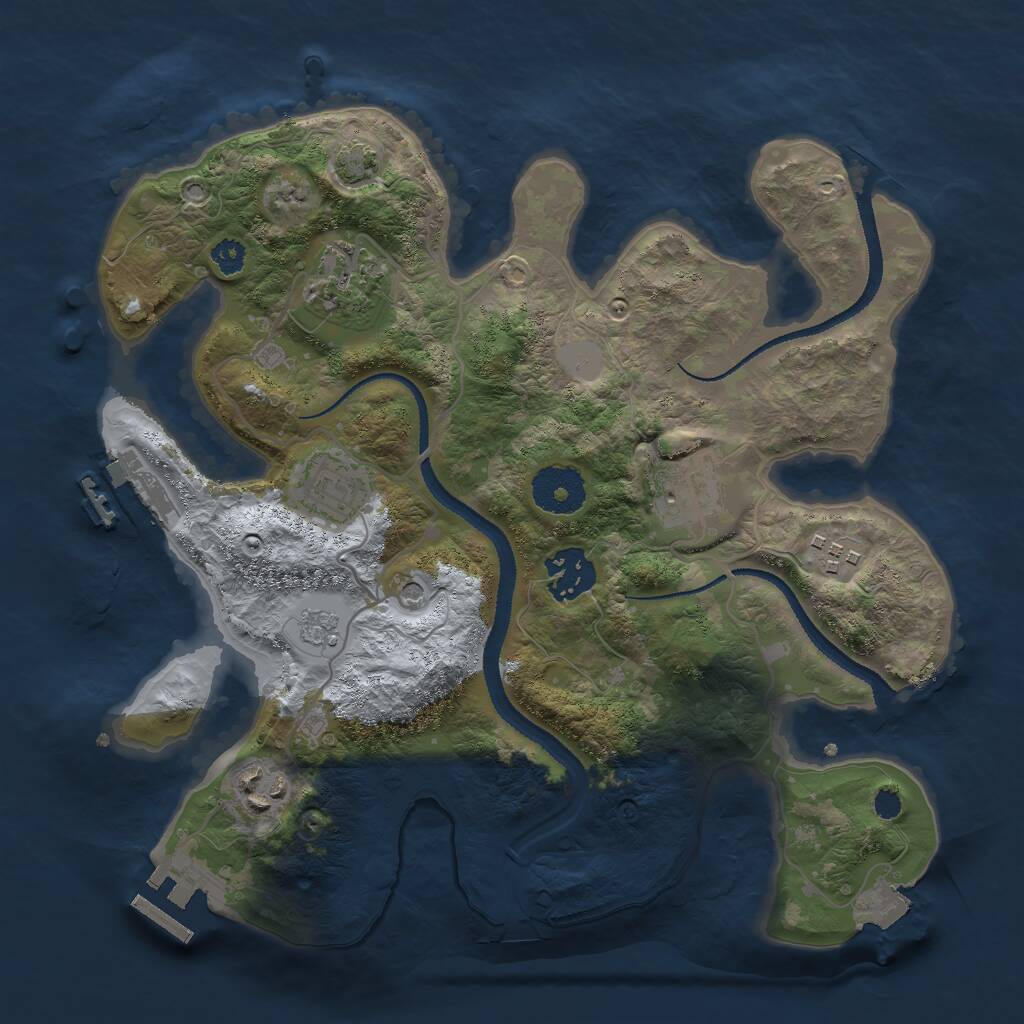 Rust Map: Procedural Map, Size: 3000, Seed: 16584, 12 Monuments