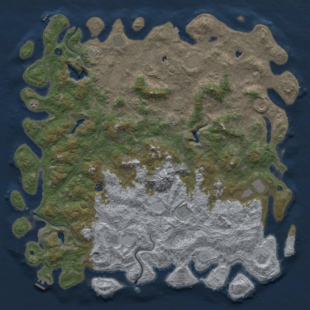 Rust Map: Procedural Map, Size: 6000, Seed: 52770706, 17 Monuments