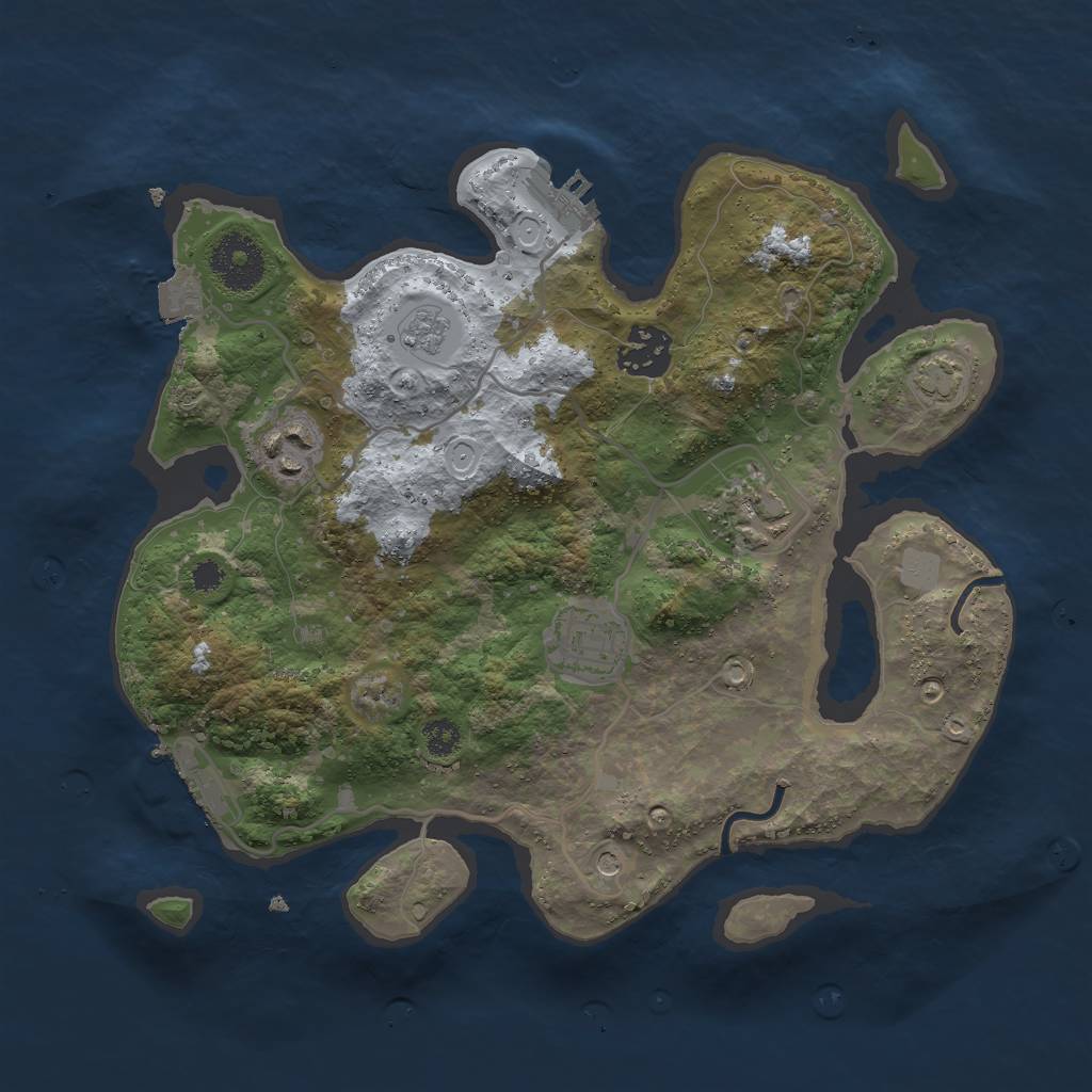 Rust Map: Procedural Map, Size: 3000, Seed: 1623664347, 12 Monuments