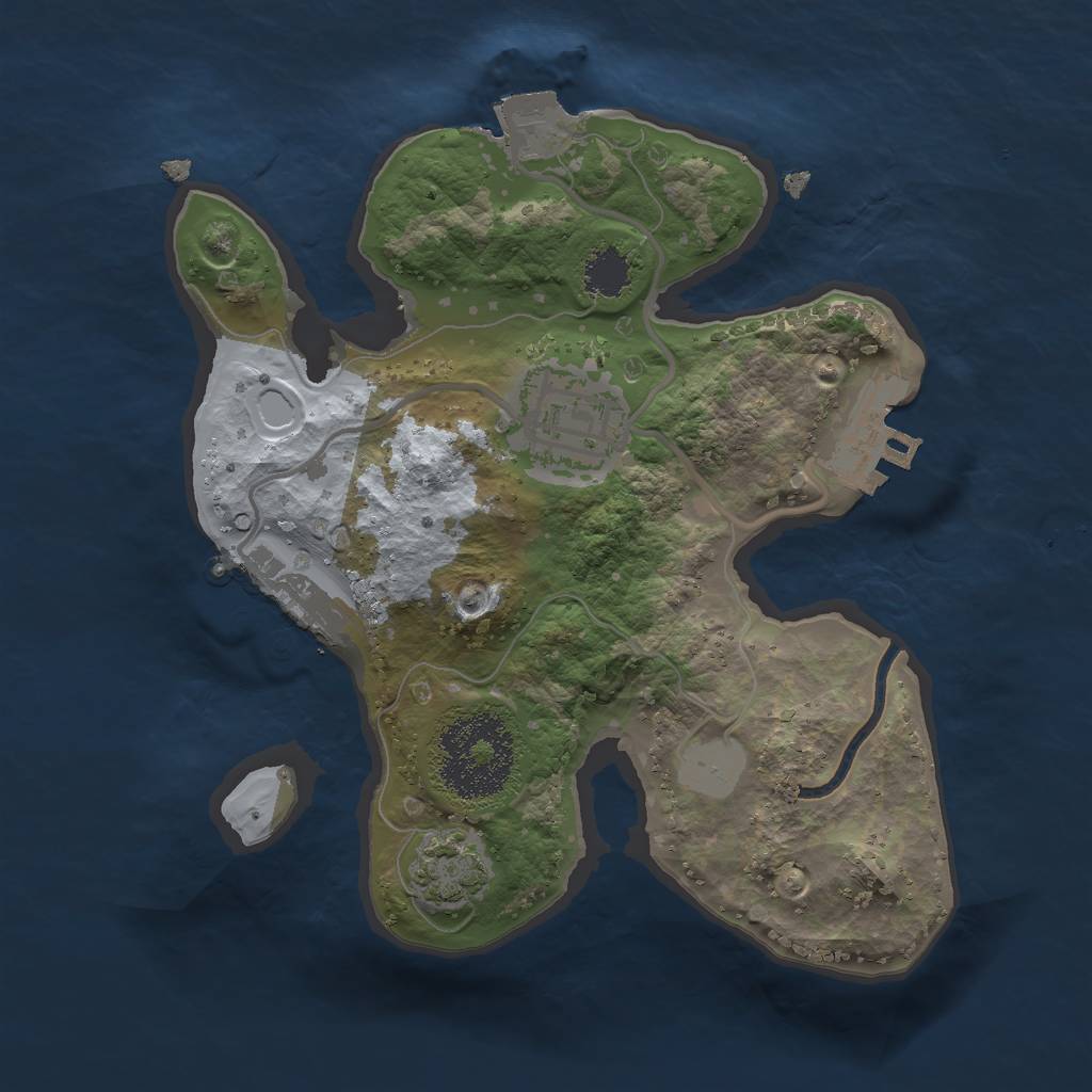 Rust Map: Procedural Map, Size: 2000, Seed: 723071980, 7 Monuments