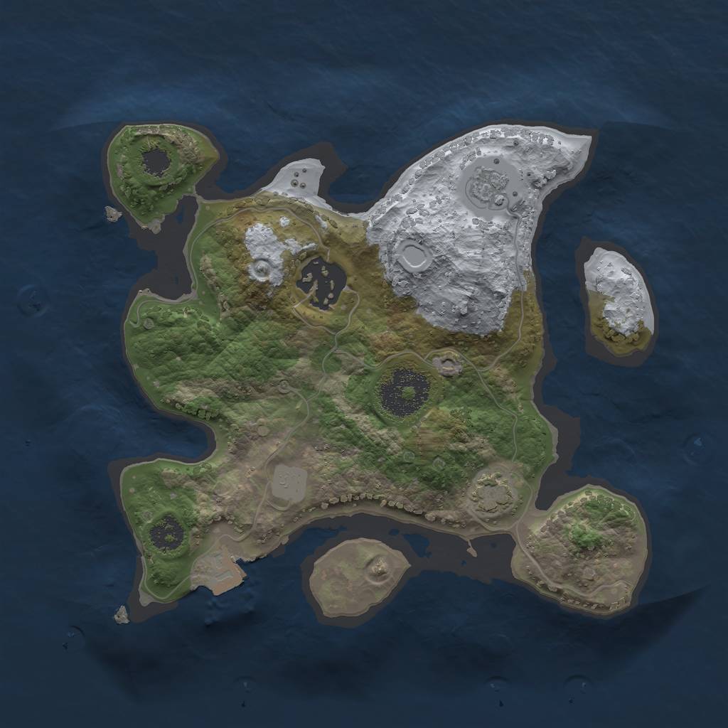 Rust Map: Procedural Map, Size: 2250, Seed: 13825, 6 Monuments