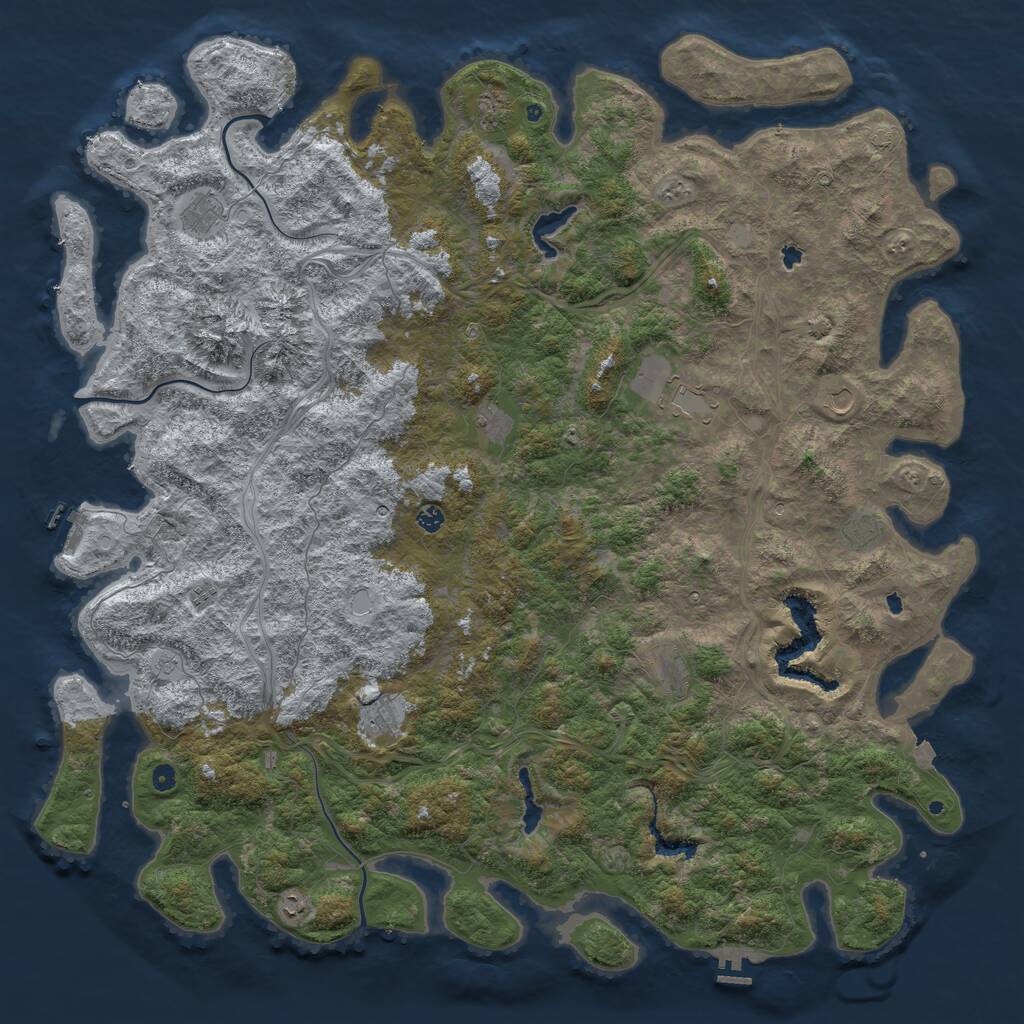 Rust Map: Procedural Map, Size: 6000, Seed: 1476704689, 17 Monuments