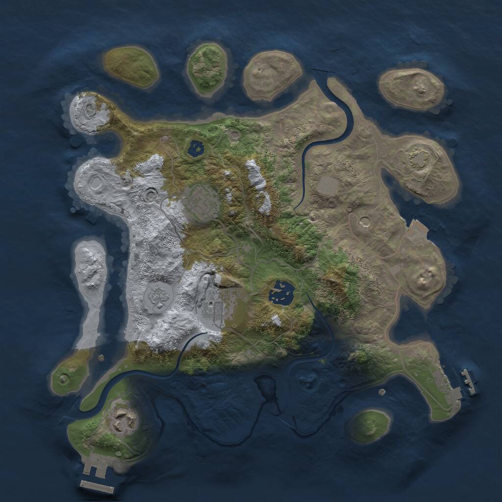 Rust Map: Procedural Map, Size: 3000, Seed: 689006609, 10 Monuments