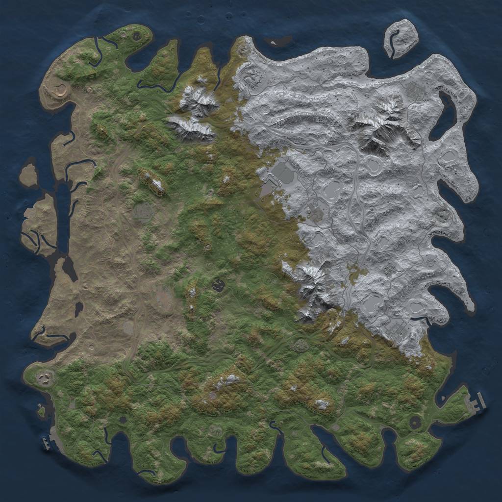 Rust Map: Procedural Map, Size: 6000, Seed: 1829039200, 19 Monuments