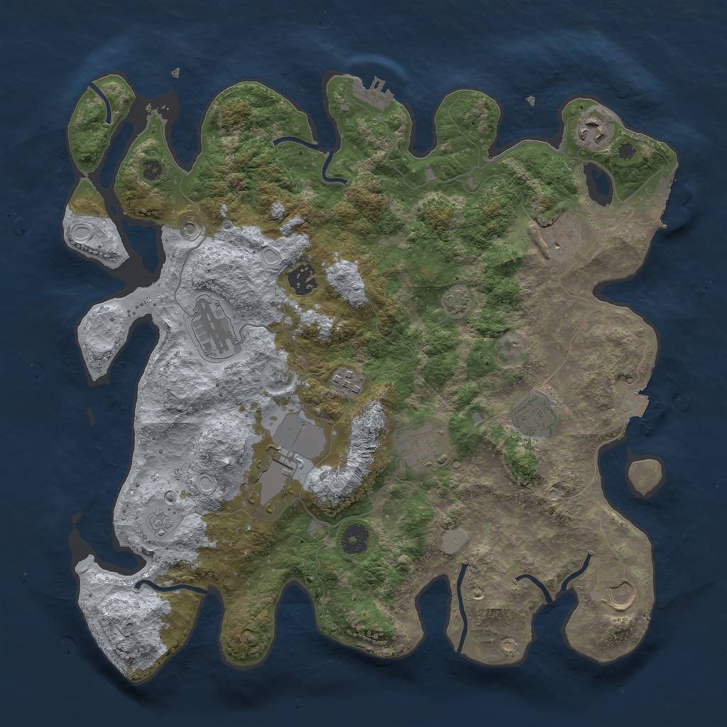 Rust Map: Procedural Map, Size: 3750, Seed: 286328791, 17 Monuments