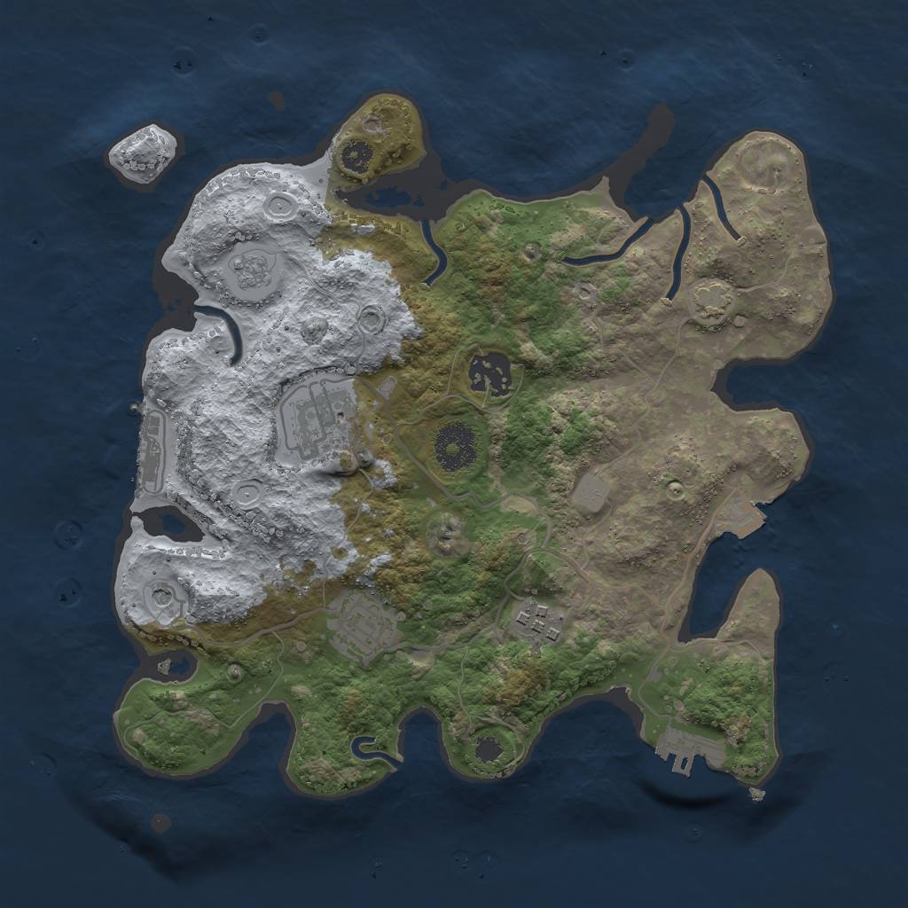 Rust Map: Procedural Map, Size: 3000, Seed: 1705811530, 12 Monuments