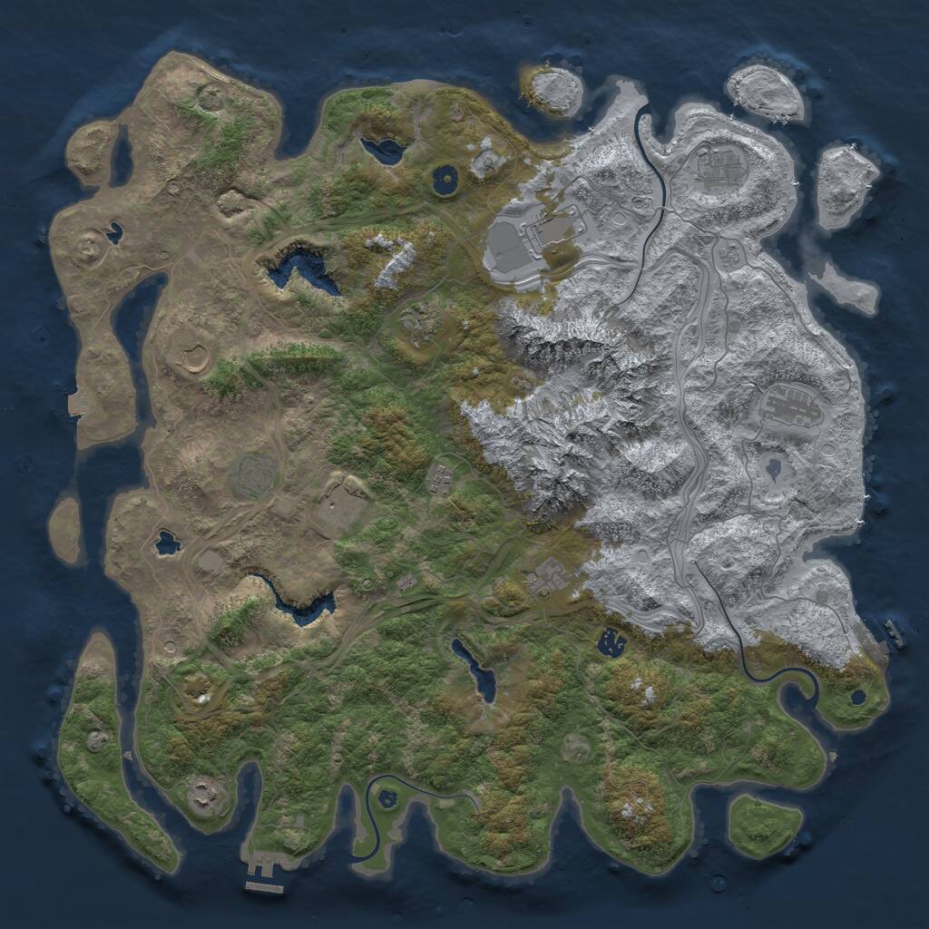 Rust Map: Procedural Map, Size: 5000, Seed: 666472004, 17 Monuments