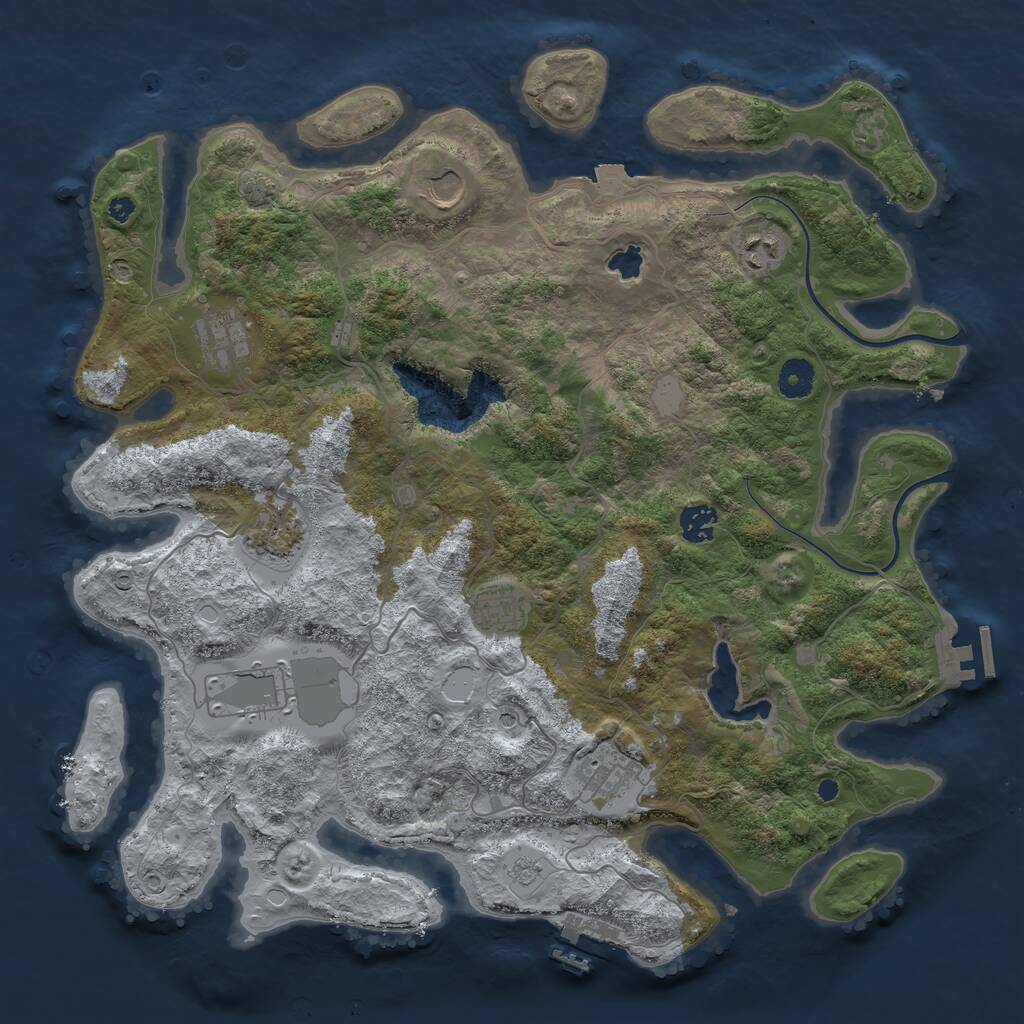Rust Map: Procedural Map, Size: 4000, Seed: 1276767792, 14 Monuments