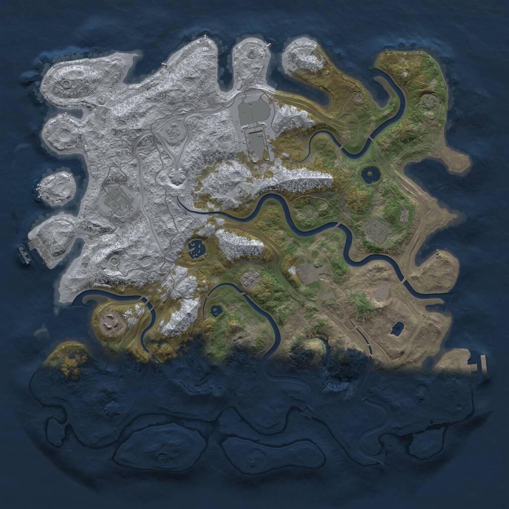 Rust Map: Procedural Map, Size: 4250, Seed: 1708957454, 13 Monuments