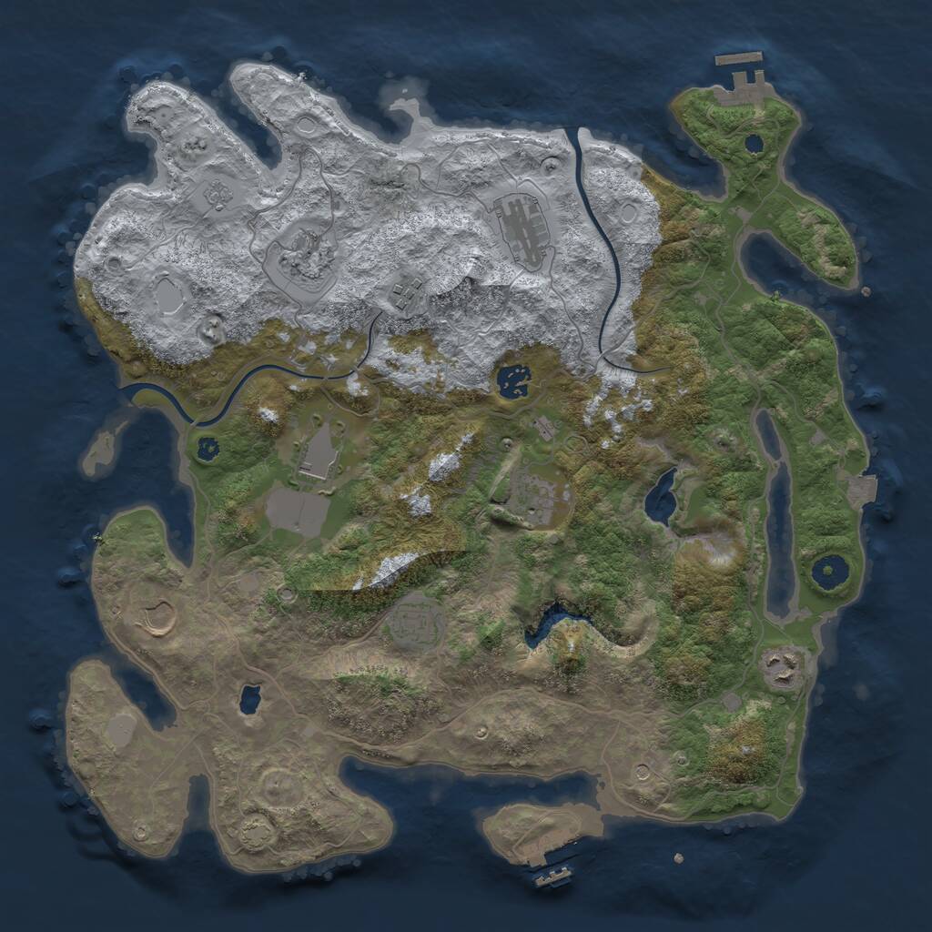 Rust Map: Procedural Map, Size: 4000, Seed: 1886557762, 15 Monuments