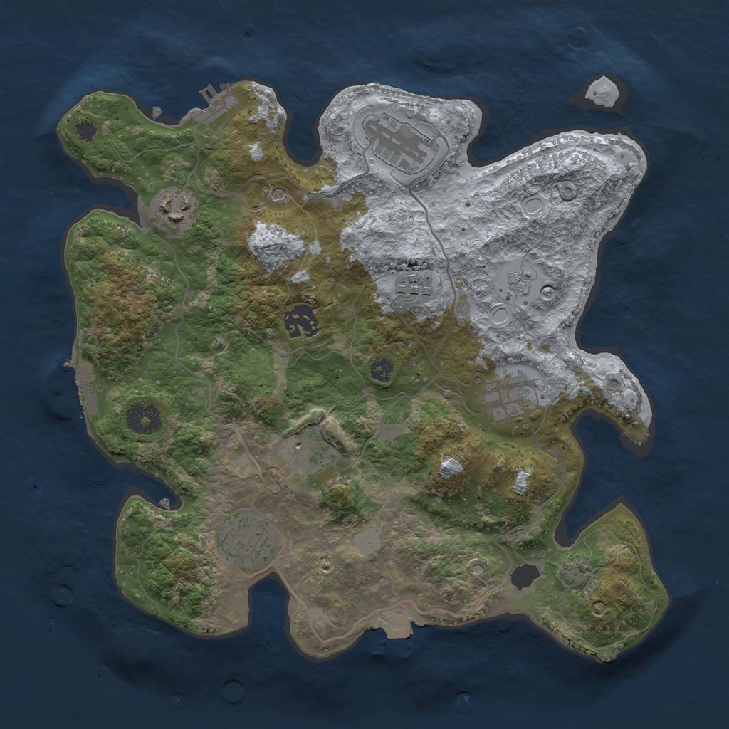 Rust Map: Procedural Map, Size: 3200, Seed: 36592799, 15 Monuments